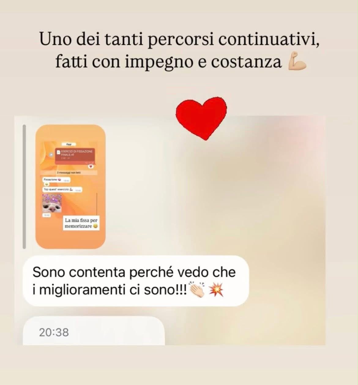 Screenshot feedback studente per le lezioni di Giulia